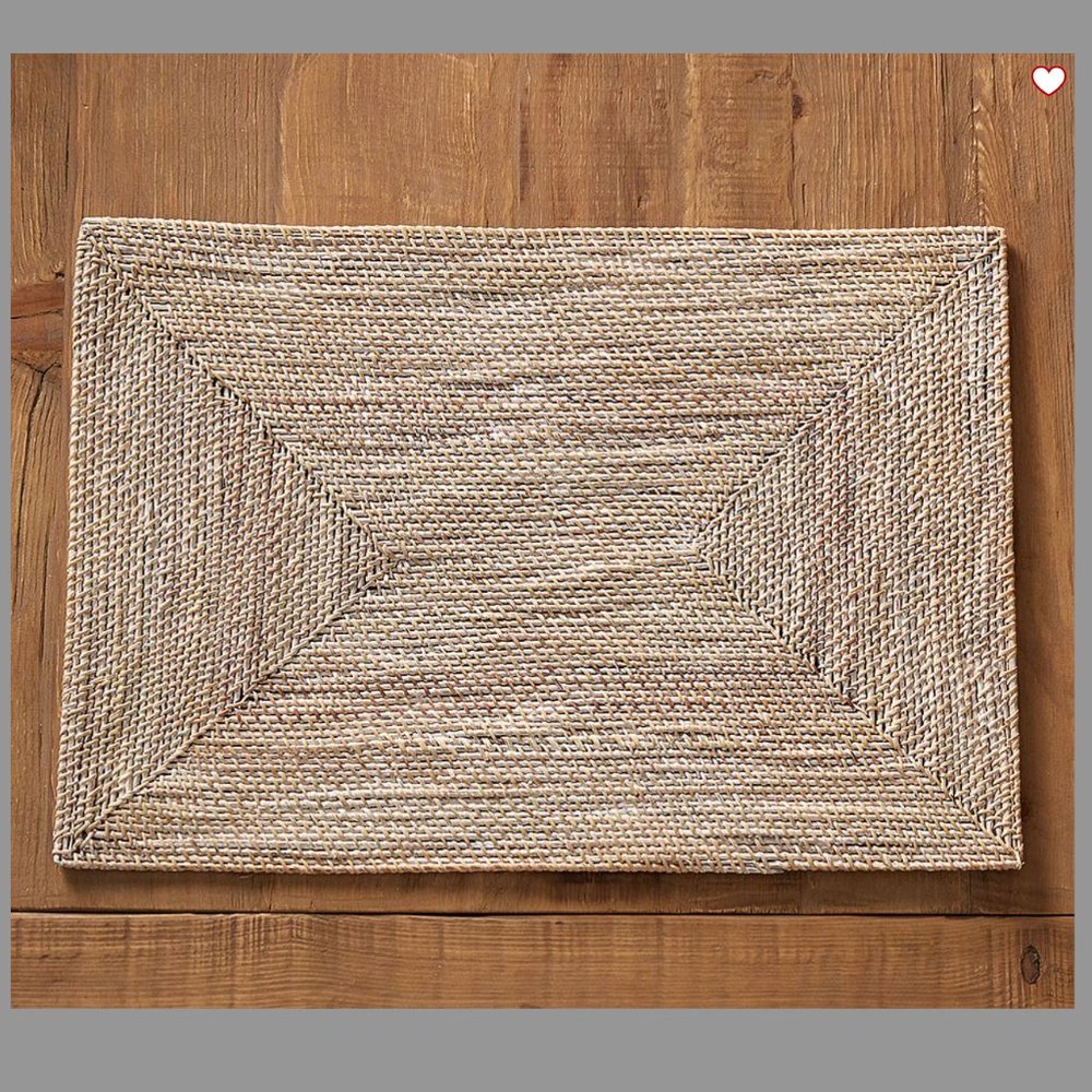 Set of 4 Pottery Barn Tava Handwoven Rattan Placemats